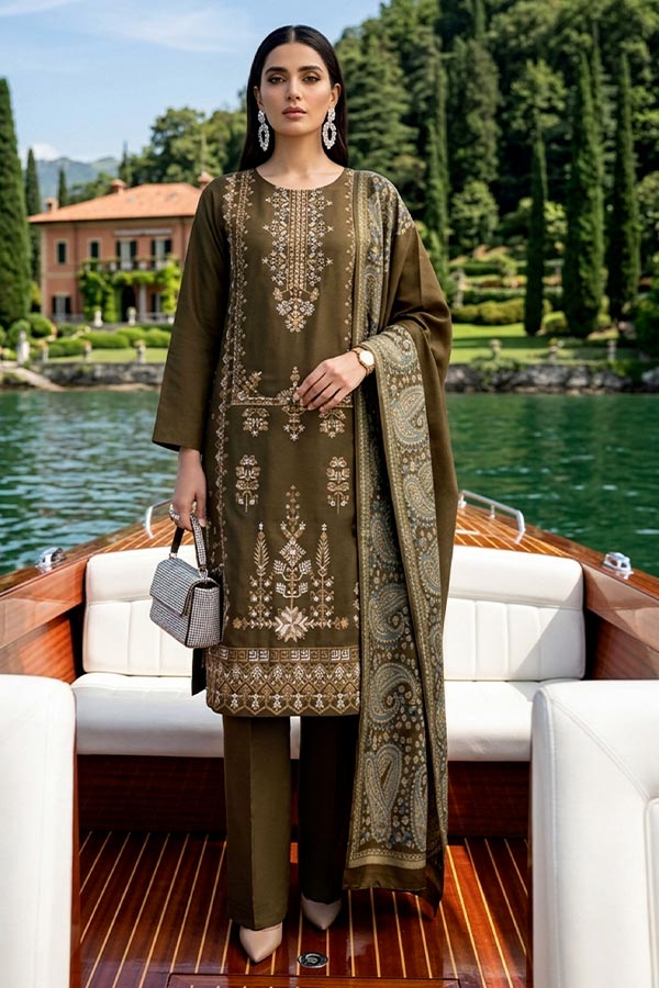 Shaira P/Leather Jacquard`26 Vol-2 D#01 Olive