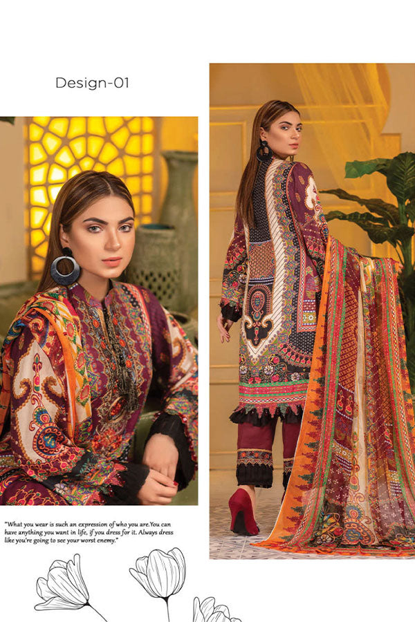 Adan`s Arwa Print Emb Suvic`21 D#01
