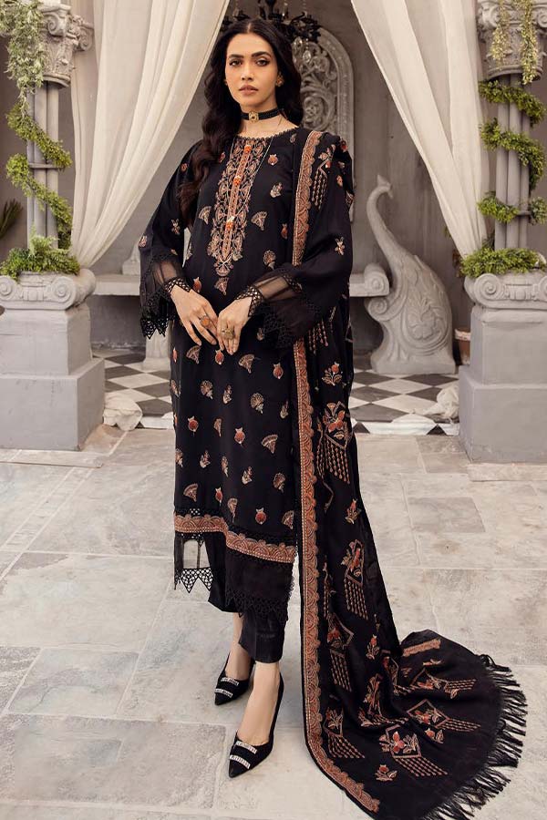 Shaista Emb Silver Peach`23 D#548