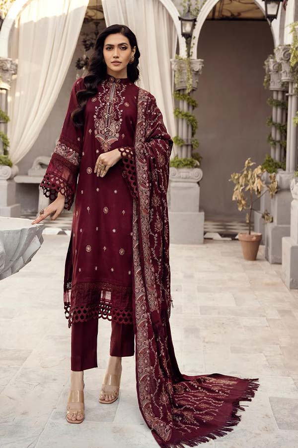 Shaista Emb Silver Peach`23 D#549