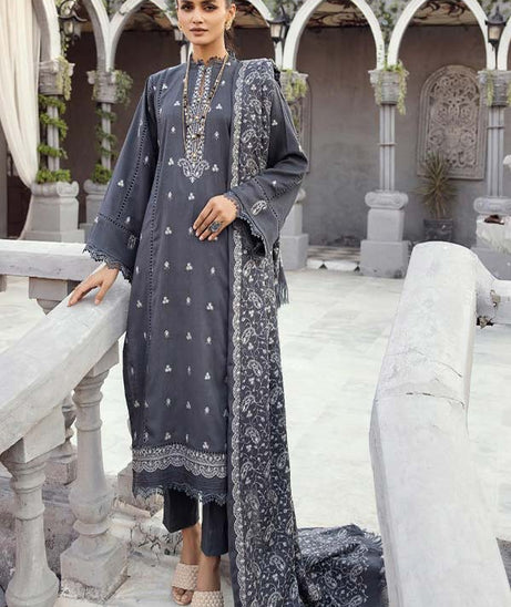 Shaista Emb Silver Peach`23 D#556