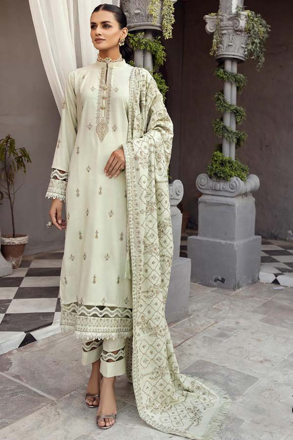 Shaista Emb Silver Peach`23 D#558