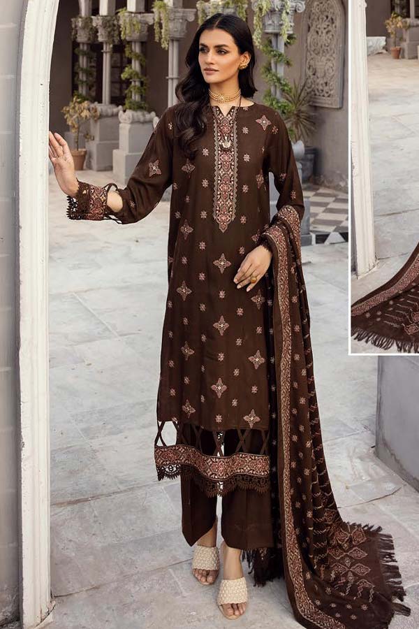 Shaista Emb Silver Peach`23 D#559