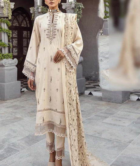 Shaista Emb Silver Peach`23 D#560