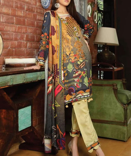 Shaista Minakari DP/Emb Linen'20 D#21