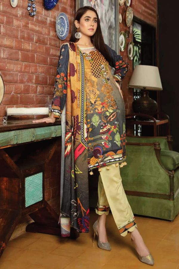 Shaista Minakari DP/Emb Linen'20 D#21