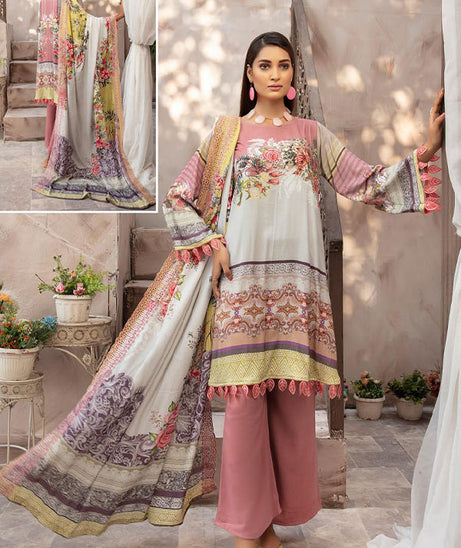 Shaista Peach Print`21 D#694