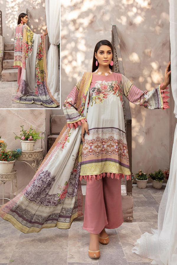 Shaista Peach Print`21 D#694