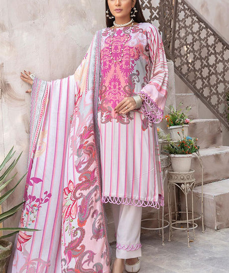 Shaista Peach Print`21 D#695