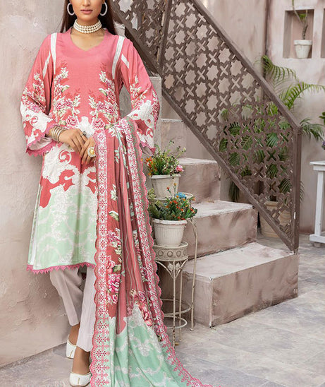 Shaista Peach Print`21 D#696