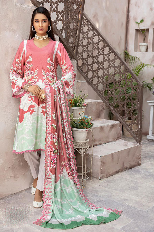Shaista Peach Print`21 D#696