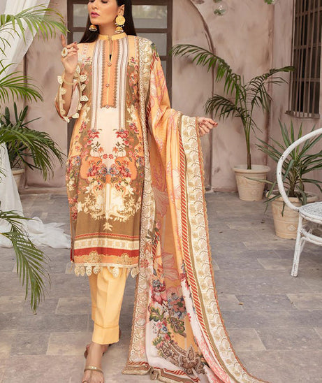 Shaista Peach Print`21 D#702