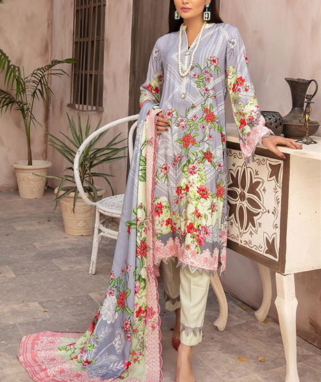 Shaista Peach Print`21 D#704