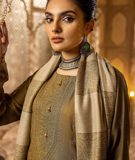 Shaista Semi Peach Jacquard'24 D#398