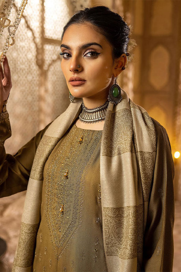 Shaista Semi Peach Jacquard'24 D#398