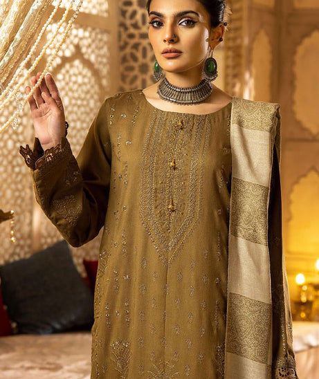 Shaista Semi Peach Jacquard'24 D#398