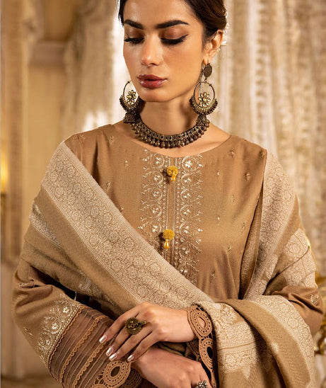 Shaista Semi Peach Jacquard'24 D#401