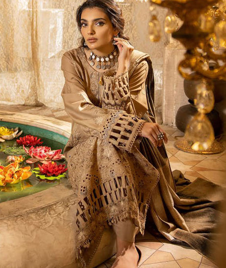 Shaista Semi Peach Jacquard`25 D#404