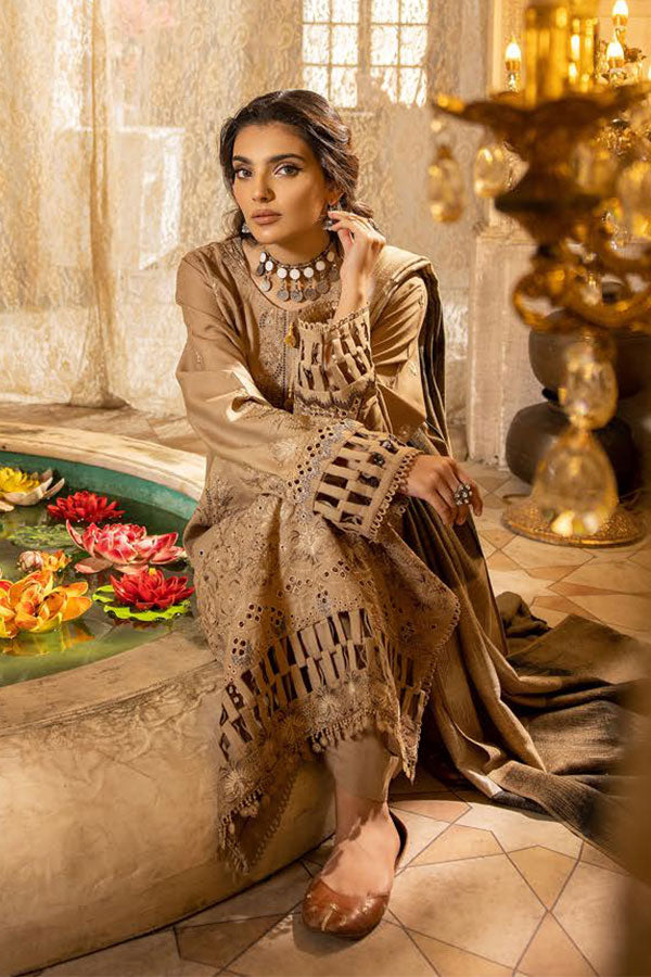 Shaista Semi Peach Jacquard`25 D#404