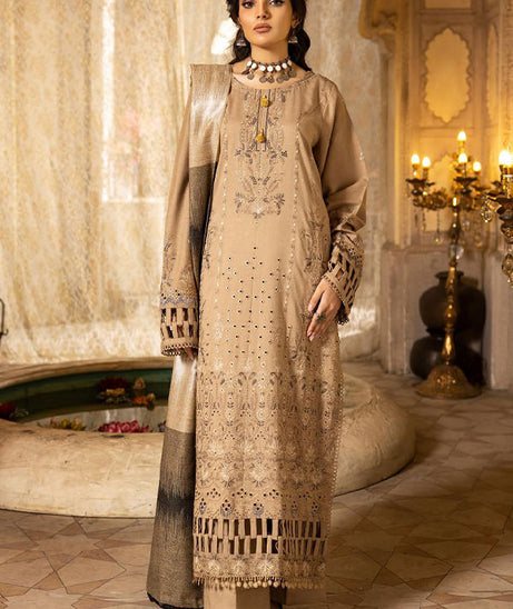 Shaista Semi Peach Jacquard`25 D#404