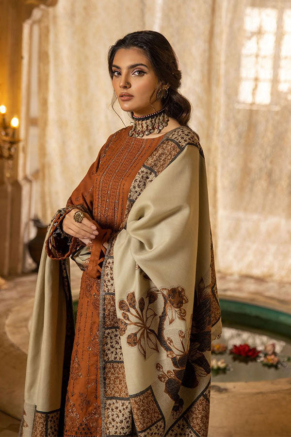 Shaista Semi Peach Jacquard`25 D#405