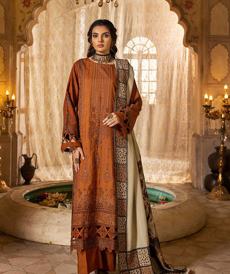 Shaista Semi Peach Jacquard`25 D#405