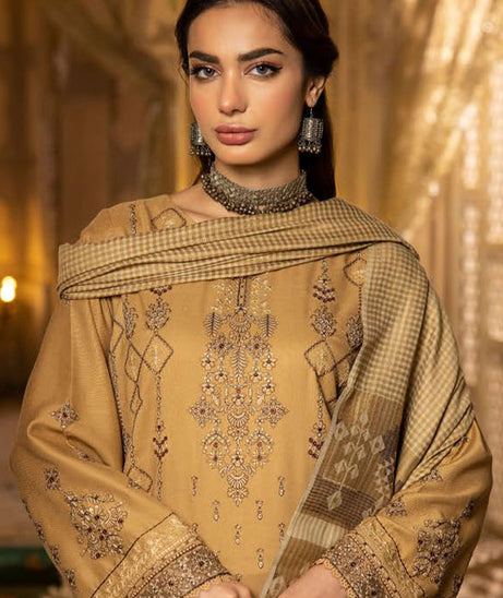 Shaista Semi Peach Jacquard`25 D#407