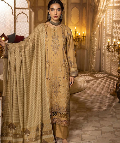 Shaista Semi Peach Jacquard`25 D#407