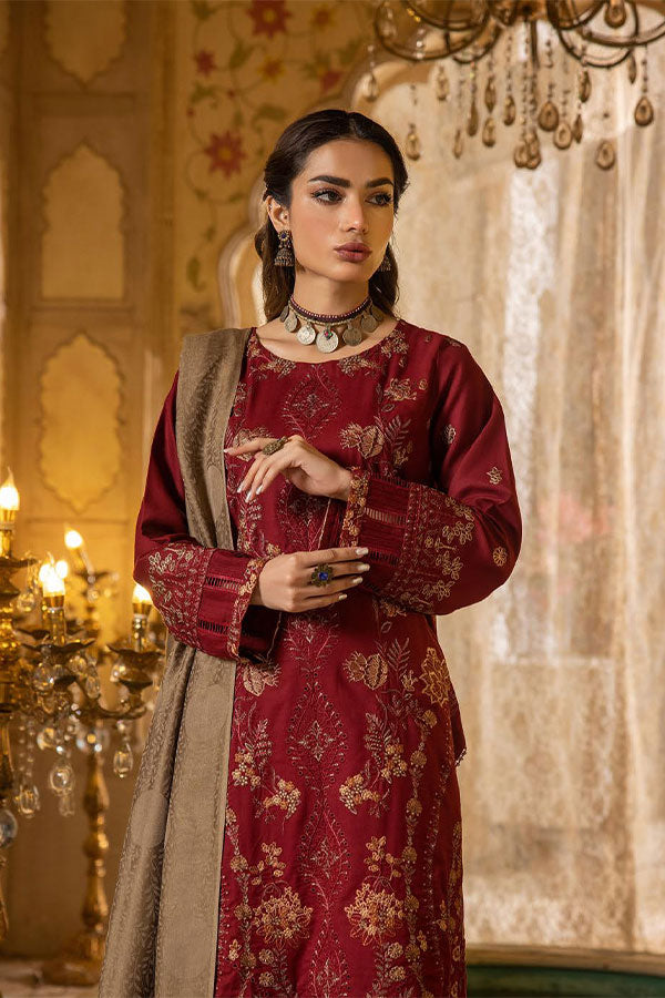 Shaista Semi Peach Jacquard`25 D#409