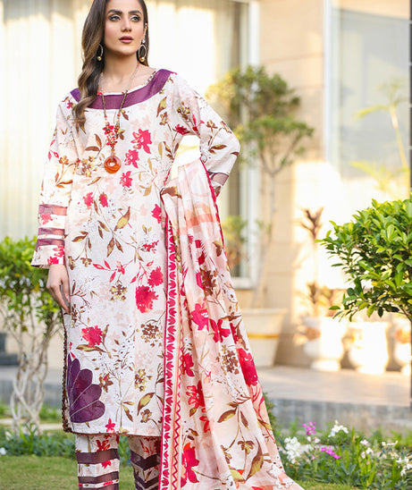 Sidra Aleem P/ Series Lawn`25 D #1 L Peach