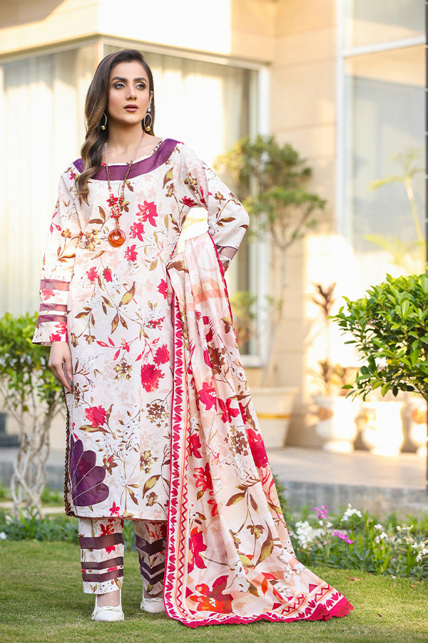 Sidra Aleem P/ Series Lawn`25 D #1 L Peach