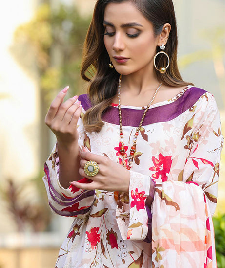 Sidra Aleem P/ Series Lawn`25 D #1 L Peach