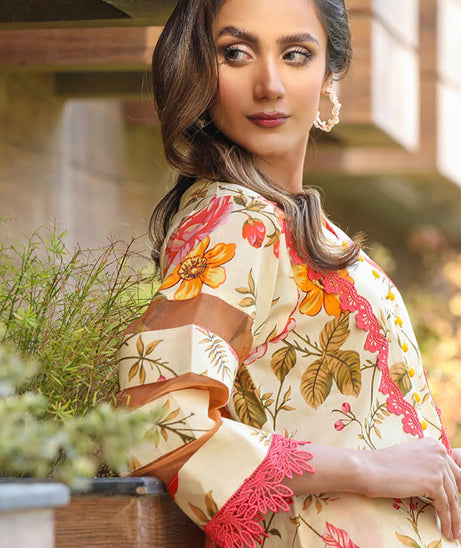 Sidra Aleem P/ Series Lawn`25 D #1  Lemon Yellow