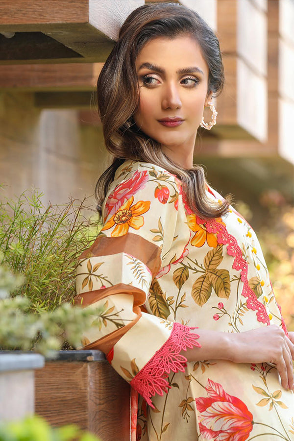 Sidra Aleem P/ Series Lawn`25 D #1  Lemon Yellow