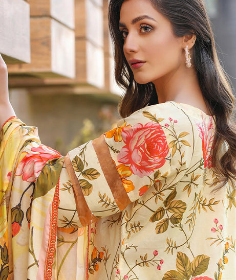 Sidra Aleem P/ Series Lawn`25 D #1  Lemon Yellow