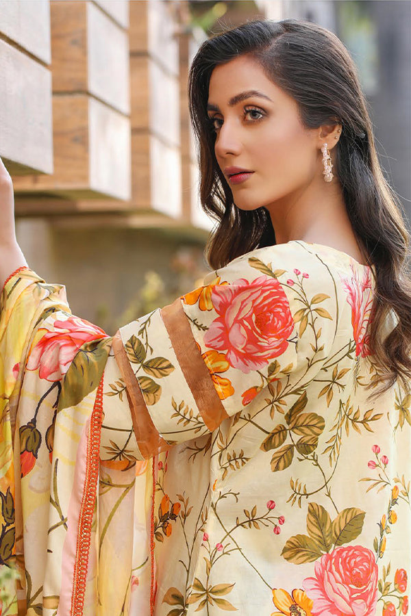 Sidra Aleem P/ Series Lawn`25 D #1  Lemon Yellow