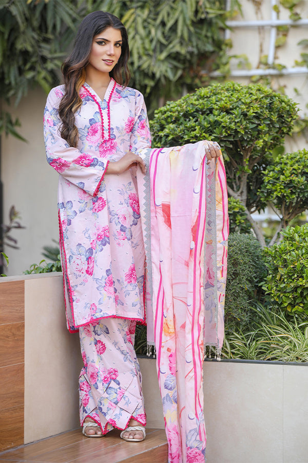 Sidra Aleem P/ Series Lawn`25 D #1  Pink