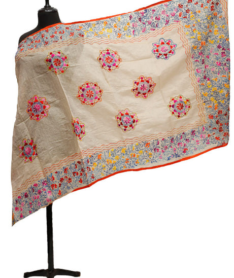 Silk Needle Work Dupatta D#1-15