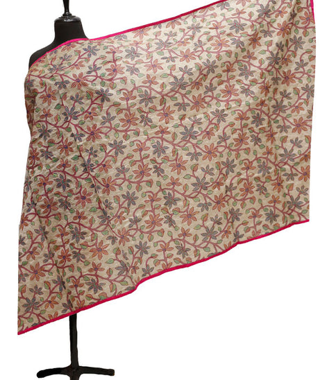 Silk Needle Work Dupatta D#1-17