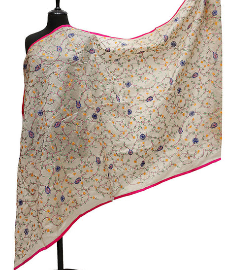 Silk Needle Work Dupatta D#1-18