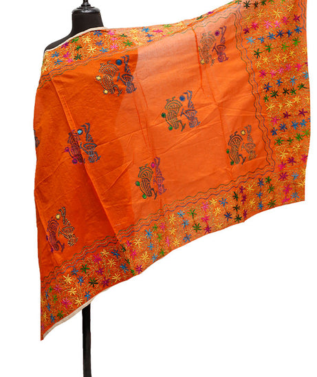 Silk Needle Work Dupatta D#1-22