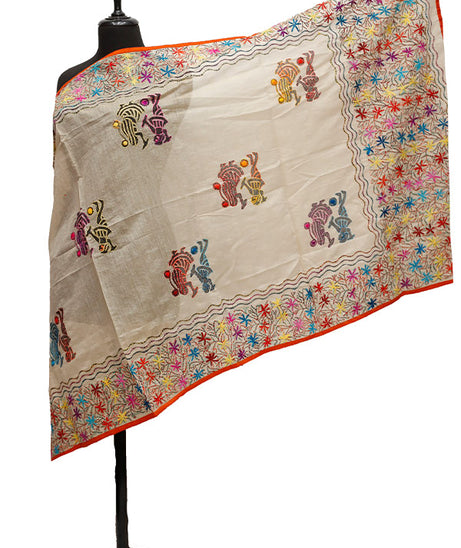 Silk Needle Work Dupatta D#1-25