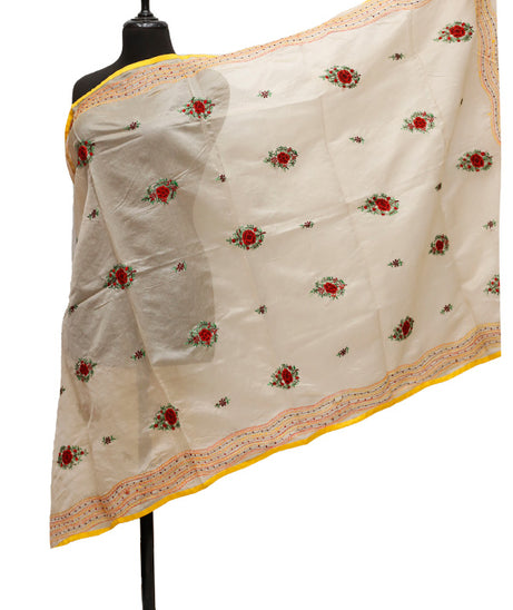 Silk Needle Work Dupatta D#1-38