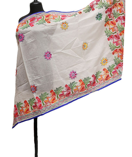 Silk Needle Work Dupatta D#1-04