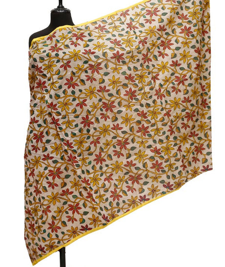 Silk Needle Work Dupatta D#1-48