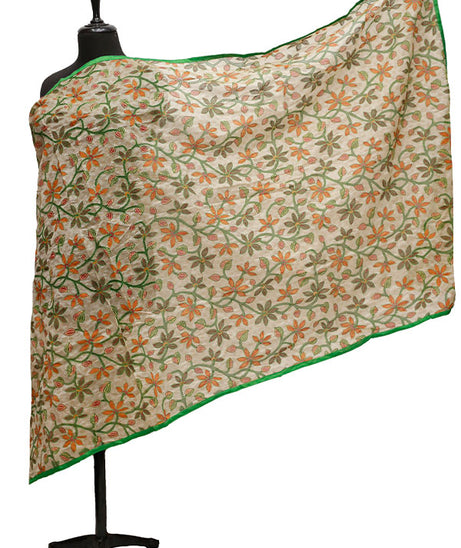 Silk Needle Work Dupatta D#1-09