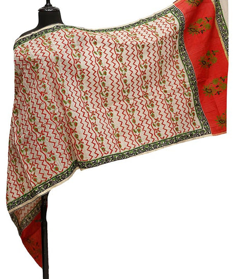 Silk Needle Work Dupatta D#4-1