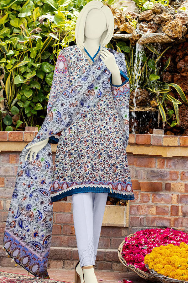 Silk Shore Digital Lawn Dupatta`22 D#14