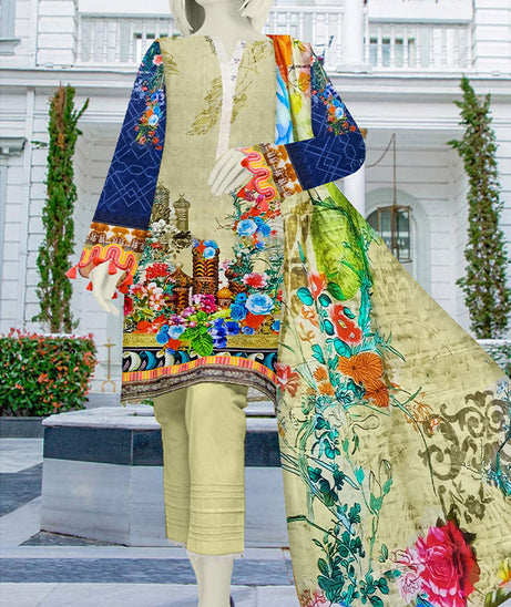 Silk Shore Digital Lawn Dupatta`22 D#21