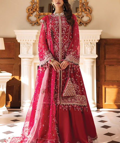 Siraa Festive Unstitched`25 FUSCHIA ROSE
